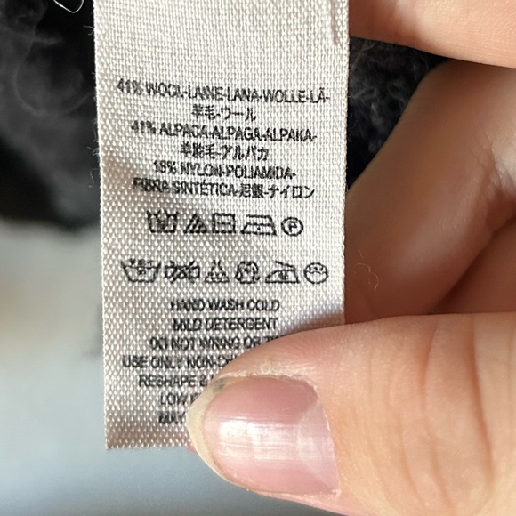 FREE PEOPLE Size S Dark Gray Wrap Winter Knit Sweater Vest Wool Alpaca Cabincore - Picture 6 of 13